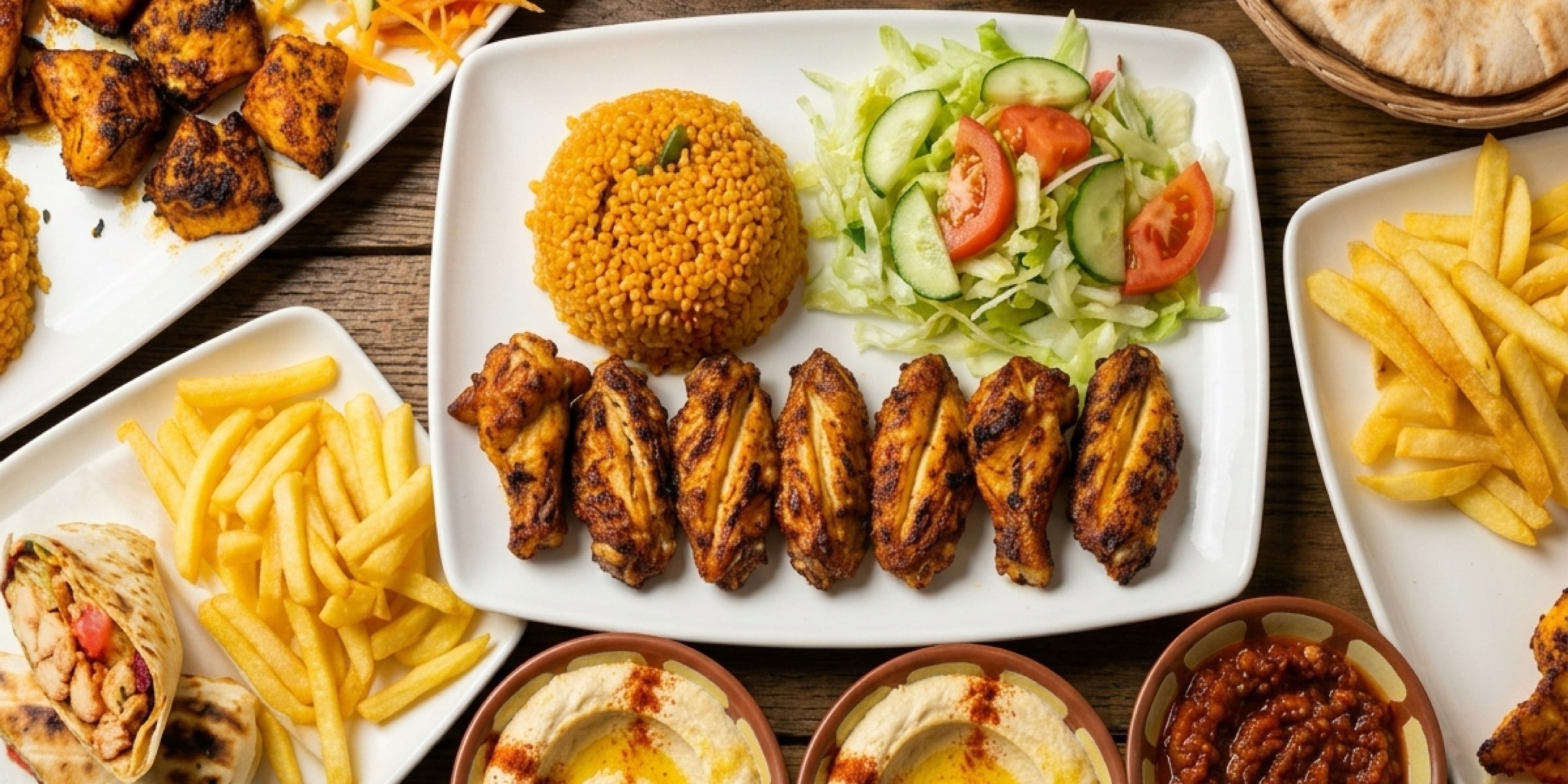 House of Wings Full Feast Banquet Spread